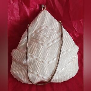 Vintage Hong Kong White Beaded Bag